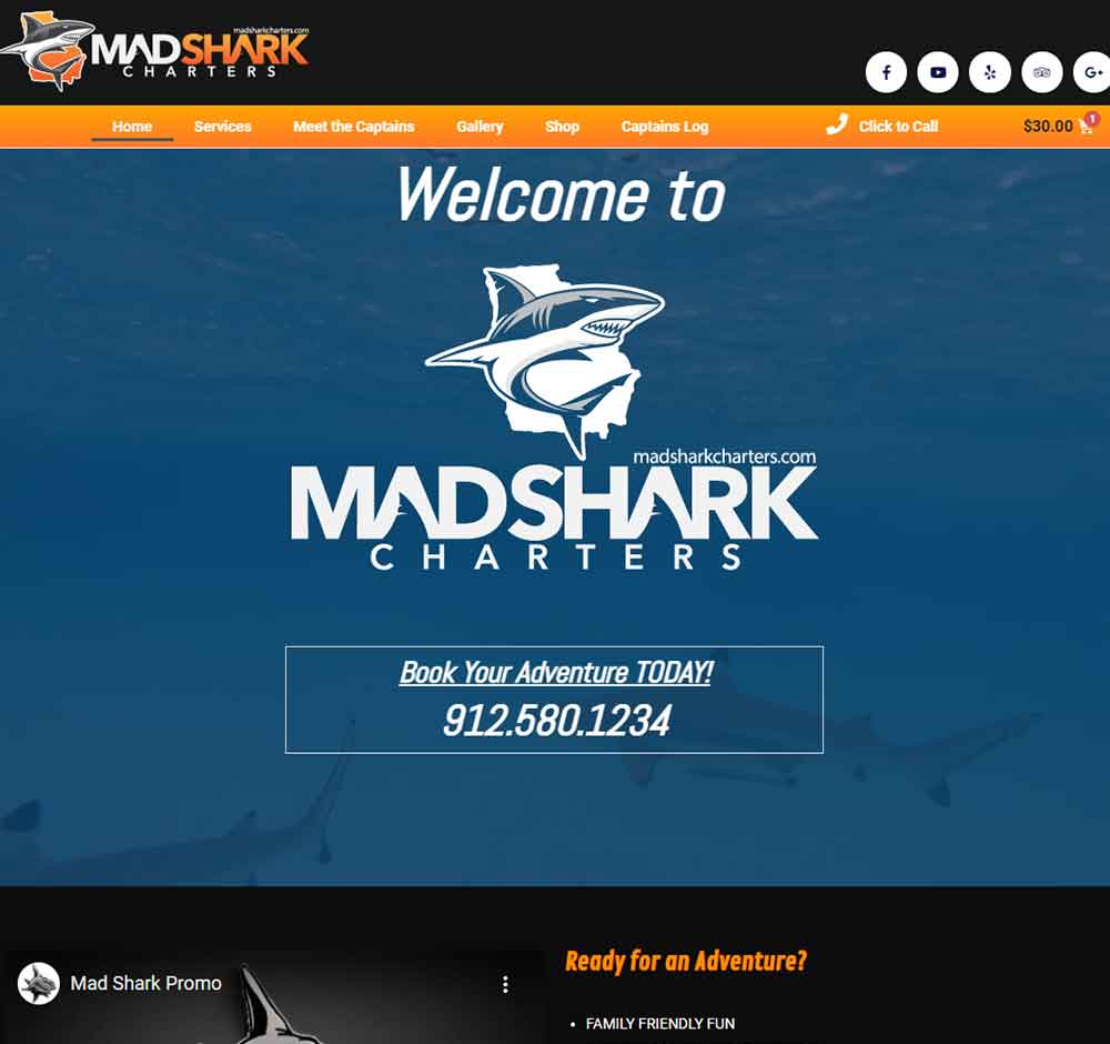 Megaphone Pro Solutions - Client Site, Mad Shark Charters